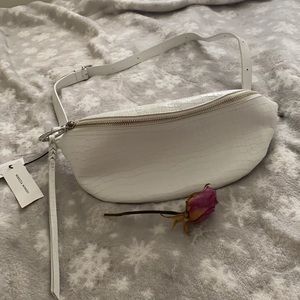 Rebecca Minkoff white leather waist bag